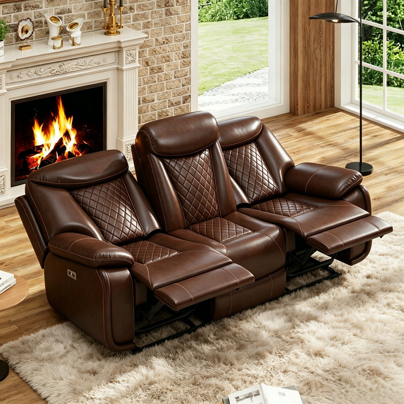 Red Barrel Studio® Madeira 84.6'' Wide Breathable Leather Pillow